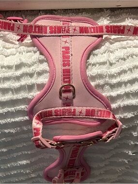 Paris Hilton Set of 2 Dog Harness Pink Logo NeopreneI Small Dog Y2K Glam 12”